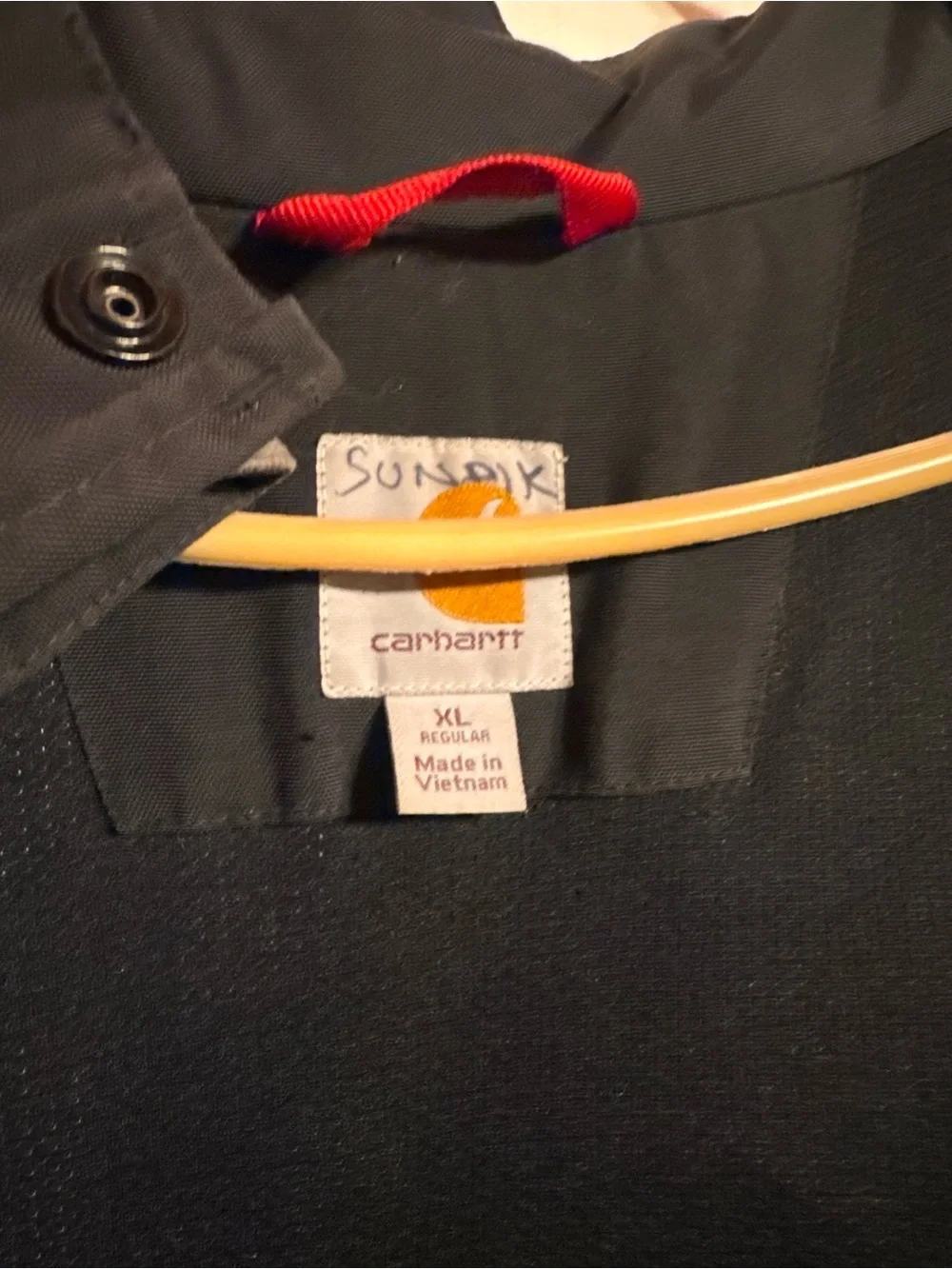 Carhartt Black Men's Hooded Work Raincoat
